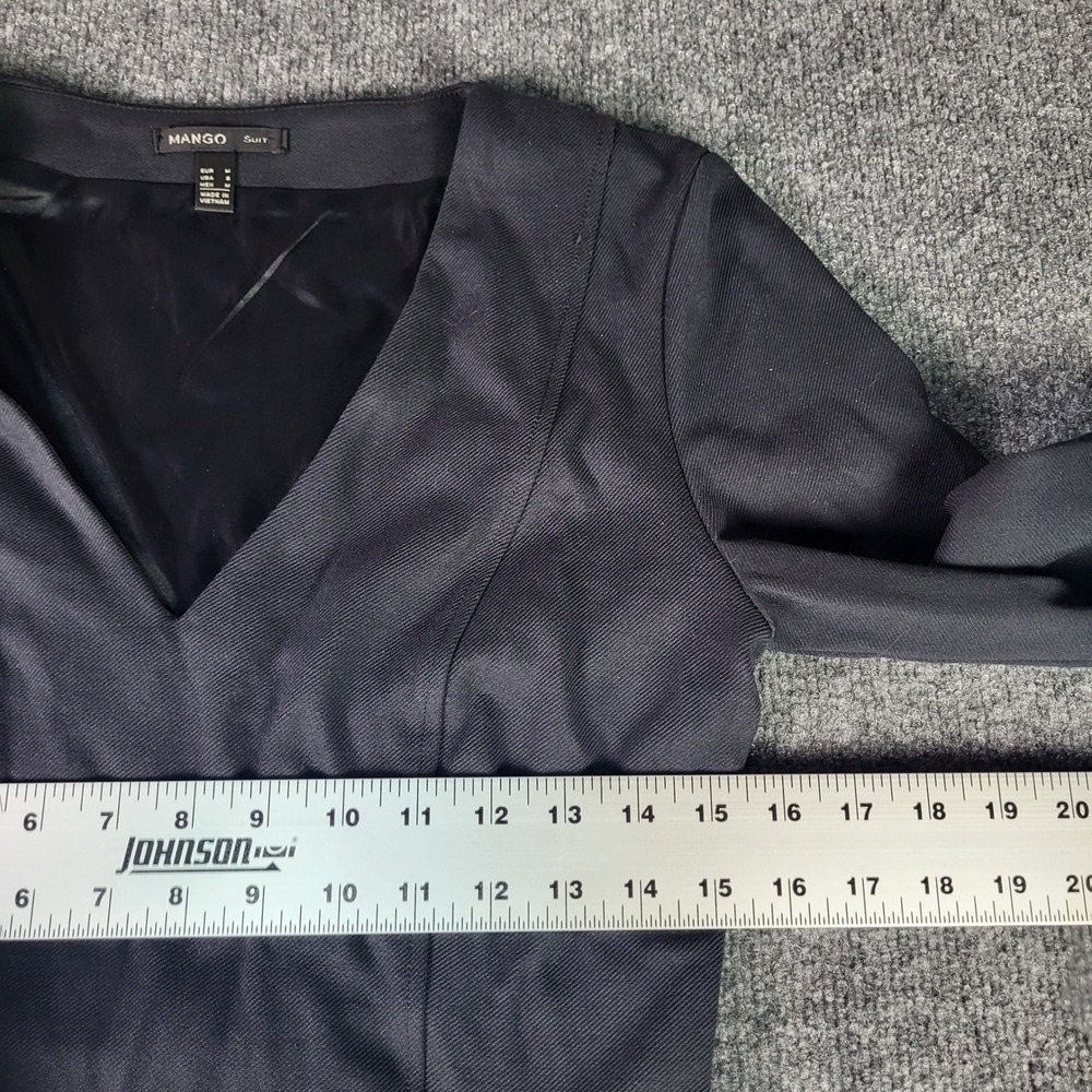Mango Suit Women Black V-Neck Long Sleeve Sheath Dress Size S Small Workwear - Picture 3 of 5